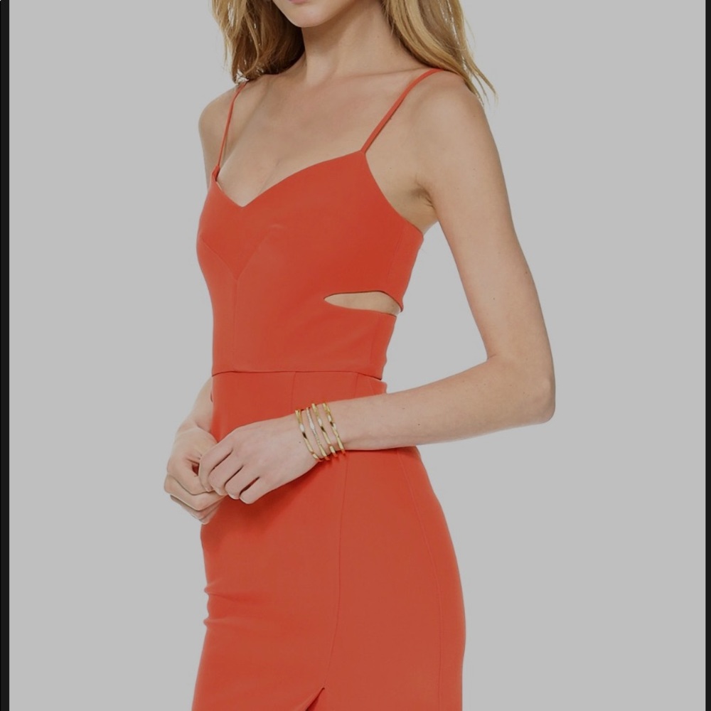 NWOT NICHOLAS Bonded Silk Cutout Dress size 8, Red/Coral